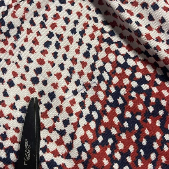 ModCloth 1X-Large Wrap Dress Chevron Dots Stretch 3/4 Sleeve Belted V-Neck Multi - Picture 7 of 10